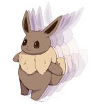  :3 afterimage animal_focus boke-chan brown_eyes closed_mouth commentary_request eevee full_body fur_collar no_humans pokemon pokemon_(creature) simple_background sketch solo standing t-pose white_background 
