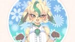  2022 3_fingers anthro blonde_hair blush breasts clothing drunk_oak ears_down eeveelution female fingers front_view green_ears green_hair hair hi_res leafeon nintendo pink_tongue pivoted_ears pok&eacute;mon pok&eacute;mon_(species) solo tongue topwear video_games white_clothing white_topwear yellow_ears 
