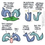  1:1 ambiguous_gender blue_body blue_fox_(foxes_in_love) blue_fur blue_tail canid canine comic dialogue duo english_text feral fox foxes_in_love fur green_body green_fox_(foxes_in_love) green_fur green_tail hi_res male_(lore) mammal shadow simple_background sniffing text url 
