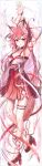  1girl absurdres animal_ears breasts character_request copyright_request flower fox_ears fox_girl fox_tail full_body hair_flower hair_ornament high-waist_skirt highres long_hair medium_breasts no_panties pink_eyes pink_hair pleated_skirt sarasuty sash skirt tail very_long_hair virtual_youtuber 