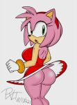  2022 amy_rose anthro big_breasts big_butt breasts butt colored edit eulipotyphlan female hedgehog hi_res huge_butt looking_at_viewer mammal sega short_stack solo sonic_the_hedgehog_(series) squidapple 
