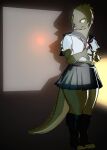  absurd_res anthro clothing female greenpolygon hi_res light projector projector_screen reptile sailor_uniform scalie school school_uniform solo uniform yellow_eyes 