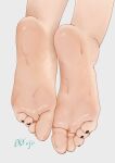  00vjo barefoot black_nails close-up feet feet_only foot_focus highres nail_polish no_shoes original soles sweat toenail_polish toenails toes 