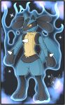  absurd_res anthro aura female glowing glowing_eyes hi_res lucario nintendo pok&eacute;mon pok&eacute;mon_(species) rauta2 solo space star video_games 