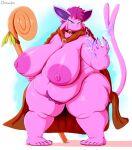  anthro anthrofied belly big_breasts blue_eyes breasts chowdie cloak clothed clothing eeveelution electric electricity electricity_manipulation elemental_manipulation espeon fangs feet female forked_tail fur hair hi_res looking_at_viewer magic magic_user nintendo obese obese_anthro obese_female overweight overweight_anthro overweight_female pink_body pink_fur pok&eacute;mon pok&eacute;mon_(species) pubes purple_hair ruby_(chowdie) smile staff unusual_anatomy unusual_tail video_games 