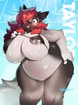  3mangos anthro areola big_areola big_breasts bikini bikini_top blush bodily_fluids breasts canid canine chubby_anthro chubby_female clothing eyewear female fur glasses hair hi_res huge_areola huge_breasts huge_nipples lactating mammal multicolored_body multicolored_fur open_mouth open_smile red_hair smile solo sweat swimwear thick_thighs two_tone_body two_tone_fur white_body white_fur wide_hips yellow_eyes 