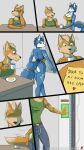  anthro apron apron_only beverage big_breasts blush breasts butt cleavage clothed clothing coffee comic duo female fox_mccloud harkrun hi_res krystal letter male male/female mostly_nude nintendo skimpy star_fox video_games 