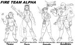  alien armor armstrong_(fire_team_alpha) blackbetty clothed clothing drone female goruda_(fire_team_alpha) group hair holding_object holding_weapon hooves humanoid machine male melee_weapon midriff muscular not_furry open_mouth ranged_weapon robot short_stack smile suru_(fire_team_alpha) t&#039;au_(warhammer) tensai_(fire_team_alpha) warhammer_(franchise) warhammer_40000 weapon 