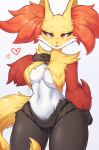 2022 absurd_res anthro blush breasts camel_toe clothed clothing delphox female healingpit hi_res looking_at_viewer nintendo pok&eacute;mon pok&eacute;mon_(species) solo underwear video_games 