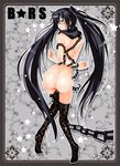  anus arms_behind_back ass bad_id bad_pixiv_id bdsm black_hair black_legwear black_rock_shooter black_rock_shooter_(character) blue_eyes blush bondage bound chain cum cum_on_ass cum_on_body cum_on_lower_body cum_on_upper_body legs long_hair looking_back pussy solo star thighhighs thighs twintails very_long_hair zhuxiao517 