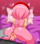  accessory amy_rose anthro anus bed bed_sheet bedding bedroom bodily_fluids breasts butt butt_focus butt_grab duo eulipotyphlan female fur furniture genital_fluids genitals hair_accessory hand_on_butt hedgehog hi_res male male/female mammal nipples pillow pink_body pink_fur pussy pussy_juice rear_view sega sirjzau sonic_the_hedgehog_(series) unknown_species vaginal wet 