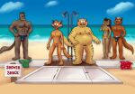  absurd_res anthro beach bikini brown_body brown_fur bulge chance_furlong circumcised clothing commander_feral dialogue domestic_cat fan_character felid feline felis female flaccid foreskin fur genitals group hanna-barbera hi_res humanoid humanoid_genitalia humanoid_penis humiliation jake_clawson lt._commander_steel male mammal micropenis muscular muscular_anthro muscular_male nude orange_body orange_fur overweight overweight_anthro overweight_male penis penis_humiliation pubes public public_humiliation public_nudity seaside shower shower_stall small_penis small_penis_humiliation smallfryspy speech_bubble speedo stripes swat_kats swimming_trunks swimwear yellow_body yellow_fur 