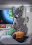  anthro combat_gear felid feline hi_res kurotodraw lynx male male/male mammal paboru solo spacecraft spacesuit vehicle 