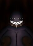  2d_animation animated anthro big_breasts black_background black_body black_nipples blinking breasts chain_chomp collar curvy_figure female grin hi_res huge_breasts loop mario_bros moody_lighting nauiho nintendo nipples simple_background smile solo teeth toothy_grin video_games voluptuous 