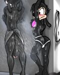  absurd_res anthro balls blush butt canid canine canis clothing disney domestic_dog duo father genitals goof_troop goofy_(disney) hi_res illegaleel jockstrap male mammal max_goof parent penis shower son underwear 