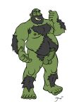  absurd_res ape artist_oganok beard belly bodyhair facial_hair father gorilla green hairy haplorhine hi_res humanoid male male/male mammal mature_(disambiguation) orc overweight parent primate slightly_chubby solo transformation 