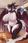  absurd_res anthro big_breasts breasts claws dragon dragonmaid_(yu-gi-oh!) dragonmaid_sheou duel_monster featureless_breasts featureless_crotch female hi_res horn kira_chan konami nude smile solo wing_claws wings yu-gi-oh! 