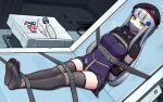  1girl bdsm belt bondage bound breasts feathers feet gag gbeeee girls&#039;_frontline hk416_(girls&#039;_frontline) improvised_gag pleated_skirt restrained rope sex_toy skirt solo table tablecloth tape tape_gag vibrator vibrator_cord zettai_ryouiki 