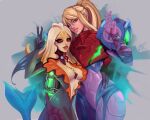  duo female female/female gesture hi_res human humanoid league_of_legends mammal marine merfolk metroid metroid_dread nami_(lol) nintendo octinalu riot_games samus_aran size_difference split_form v_sign video_games 