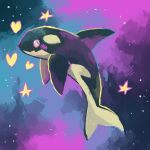  &lt;3 ambiguous_gender blush cetacean delphinoid detailed_background drugs feral hi_res mammal marine oceanic_dolphin orca retros smile solo space star star_eyes substance_intoxication toothed_whale 