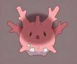  black_eyes commentary corsola from_above full_body looking_up no_humans open_mouth pokemon pokemon_(creature) solo spikes ssalbulre 