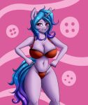  anthro anthrofied big_breasts blue_hair blue_tail bra breasts clothing digital_media_(artwork) equid equine eyelashes hair hasbro hi_res horn izzy_moonbow_(mlp) mammal mlp_g5 my_little_pony navel panties purple_body red_bra red_clothing red_panties red_underwear smile solo thick_thighs underwear unicorn unicorn_horn zachc 
