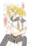 1girl bad_id bad_pixiv_id bdsm bite_mark biting blonde_hair bondage bound bound_wrists breast_grab breasts brother_and_sister closed_eyes fingering grabbing hair_ornament hair_ribbon hairclip hand_under_clothes hand_under_shirt hand_under_shorts headphones headset hickey incest kagamine_len kagamine_rin kiri_(lwp01_lav) pussy_juice ribbon shirt short_hair shorts siblings small_breasts tears trembling twincest twins vocaloid 
