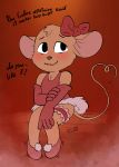  anthro blush clothing cub disney female flirting invalid_tag mammal mouse olivia_flaversham rodent simple_background smile solo soulcentinel text the_great_mouse_detective young 