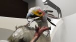  accipitriform avian bird bodily_fluids cum feral genital_fluids hi_res secretary_bird solo 