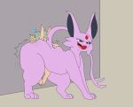  absurd_res ambiguous_gender big_butt butt butt_slam colored duo eeveelution emanata espeon feral fur generation_2_pokemon grinding hi_res kobold nintendo onomatopoeia pokemon pokemon_(species) purple_body purple_fur size_difference skunkwhoplunks smothering sushiamazing trapped trapped_in_butt video_games wall 