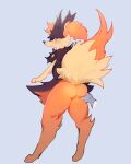  2020 ambiguous_gender anthro black_body black_fur blue_background braixen butt butt_grab canid canine disembodied_hand fak&eacute;mon fangs featureless_crotch fur fusion generation_6_pokemon hand_on_butt hi_res hybrid looking_back mammal multicolored_body multicolored_fur nintendo orange_eyes pok&eacute;mon_fusion pokemon pokemon_(species) presenting presenting_hindquarters pumpkaboo raised_tail rear_view simple_background smile solo_focus spread_butt spreading standing two_tone_body two_tone_fur unknown_artist video_games white_background 