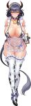  1girl ajax_(last_origin) animal_ears animal_print apron arms_behind_back badge bell belt bikini black_hair blue_collar blue_ribbon blush braid breasts button_badge clipboard collar collarbone corgi_(corgi0322) covered_navel covered_nipples cow_ears cow_girl cow_print cow_tail elbow_gloves fake_animal_ears fake_horns fake_tail food frilled_apron frilled_bikini frilled_gloves frilled_thighhighs frills fruit full_body game_cg gloves grapes hair_between_eyes headband high_heels highres holding horn_ornament horned_headwear horns huge_breasts last_origin maid_bikini micro_bikini neck_bell official_alternate_costume official_art orange_eyes ribbon ribbon-trimmed_footwear ribbon-trimmed_legwear ribbon_trim see-through see-through_apron short_hair single_braid solo string_bikini sweat swimsuit tachi-e tail thighhighs tight transparent_background white_gloves wide_hips 