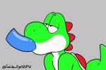  3:2 ambiguous_gender animated anthro digital_media_(artwork) dinosaur duo fellatio golde green_yoshi male male/ambiguous mario_bros nintendo oral oral_penetration penetration penile reptile saddle scalie sex short_playtime submissive submissive_male thrusting video_games yoshi yoshi_(character) 