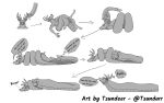  16:10 absurd_res anthro cervid coiling comic feral hi_res male male/male mammal monochrome reptile scalie snake soft_vore tsundeer vore widescreen 