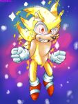  3:4 clothing crazy_smile eulipotyphlan fleetway fleetway_comics fleetway_sonic_(character) gloves handwear hedgehog male mammal nightzombie red_eyes red_sneakers sega solo sonic_the_hedgehog_(series) space super_(disambiguation) 