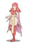  1girl absurdres armor cape celica_(fire_emblem) dress earrings fire_emblem fire_emblem_echoes:_shadows_of_valentia fire_emblem_gaiden fire_emblem_heroes gloves highres jewelry kiritzugu long_hair official_alternate_costume pelvic_curtain red_eyes red_hair simple_background sketch solo thighhighs weapon 