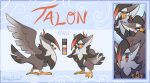  absurd_res ambiguous_gender avian beak bird blush cracks feathers feral generation_4_pokemon hi_res markings model_sheet nintendo pokemon pokemon_(species) scar sketchygarden solo staraptor talons video_games 