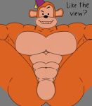  absurd_res anthro big_butt bulge butt clothing fez hanging_over_view haplorhine hat headgear headwear hehdgd hi_res male mammal monkey monkeybone monkeybone_(character) muscular muscular_male primate smiling_at_view solo solo_focus 