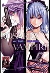  2girls aono_tsukune breasts cleavage dress gun highres ikeda_akihisa kurono_kurumu multiple_girls purple_eyes rosario+vampire shirayuki_mizore weapon 