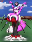  &lt;3 absurd_res anthro areola big_breasts black_areola black_lips black_tongue blue_eyes breasts canid canine canis clothing colored_nails dragon_quest dragon_quest_viii dress female field fur hair hi_res huge_breasts hyper hyper_breasts lips looking_at_viewer mammal nails pink_body pink_fur red_nails solo square_enix text tongue video_games wetfox white_body white_fur white_hair wolf yuni_hermit 