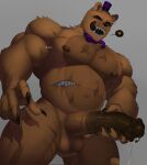  &lt;3 2022 animal_genitalia animal_penis anthro balls biceps bodily_fluids bow_tie claws clothing cum cum_drip dripping equine_penis finger_claws five_nights_at_freddy&#039;s five_nights_at_freddy&#039;s_4 frown genital_fluids genitals glowing glowing_eyes grey_background hat headgear headwear hi_res holding_penis kato200_0 male mammal navel nightmare_fredbear_(fnaf) nipples open_mouth pecs penis saliva saliva_drip saliva_string scar scottgames sharp_teeth signature simple_background solo stomach_mouth teeth throbbing tongue tongue_out top_hat ursid vein video_games 