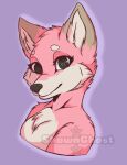  &lt;3 &lt;3_eyes anthro canid canine digital_media_(artwork) female fox fur girly hi_res mammal pink_body pink_fox pink_fur shawnghost simple_background smile solo solo_focus 