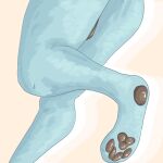  4_toes ambiguous_gender ambiguous_species anthro blue_body blue_fur brown_pawpads clothing digital_media_(artwork) feet fur hi_res pawpads riuzzaki simple_background solo toes 