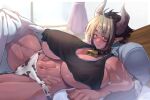  abs animal_humanoid bed big_breasts bovid bovid_humanoid bovine bovine_humanoid breasts camel_toe cathyl_(monster_musume) clothed clothing cowbell erect_nipples female furniture horn horned_humanoid huge_breasts humanoid humanoid_pointy_ears lying mammal mammal_humanoid mkck monster_girl_(genre) monster_musume muscular muscular_female navel nipple_outline nipples on_bed on_side panties skimpy solo thick_thighs thong translucent translucent_clothing under_blanket underwear wide_hips 