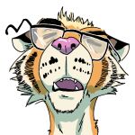  anthro bust_portrait eyewear felid glasses low_res male mammal pantherine portrait sfw siberian_tiger solo tiger 