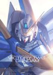  character_name from_above gundam highres looking_down mecha mobile_suit no_humans raruru robot science_fiction solo v-fin v2_gundam victory_gundam white_background 