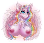  absurd_res animal_genitalia animal_pussy anthro anus big_breasts breasts clitoris equid equine equine_pussy female feral genitals hasbro hi_res hooves horn horse mammal my_little_pony pinksatin puffy_anus pussy silicone_implants solo winged_unicorn wings 