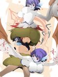  2girls ass bad_id bad_pixiv_id feathers femdom ffm_threesome group_sex happy_sex harpy hetero highres monster_girl multiple_girls name_john sex sitting sitting_on_face sitting_on_person smother tales_of_(series) tales_of_graces threesome 