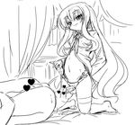  1girl akazawa_red bad_id bad_pixiv_id censored dildo femdom flat_chest greyscale hetero long_hair louise_francoise_le_blanc_de_la_valliere lube monochrome naughty_face navel pegging penis sex sketch solo_focus strap-on testicles thighhighs very_long_hair zero_no_tsukaima 