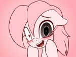  &lt;3 an-m animated black_eyes blush equid equine fan_character female hair hasbro heterochromia horse looking_at_viewer loop mammal my_little_pony pink_hair pony red_eyes rubbing_face setna simple_background solo 